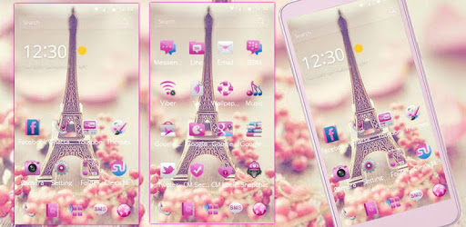 Paris Tower Theme Pink Love PC screenshot