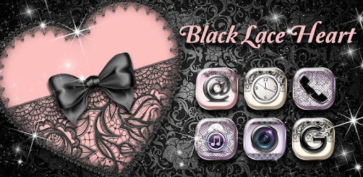 Black Lace Heart Theme PC screenshot