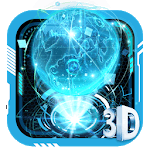 3D Blue Neon Earth Theme for PC