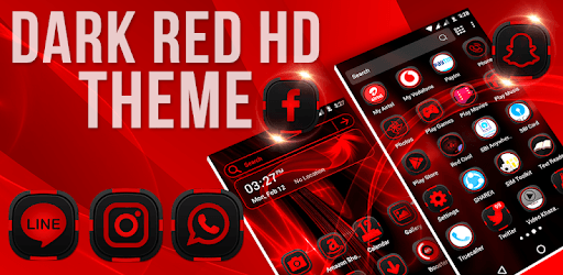 Dark Red Launcher Theme PC screenshot
