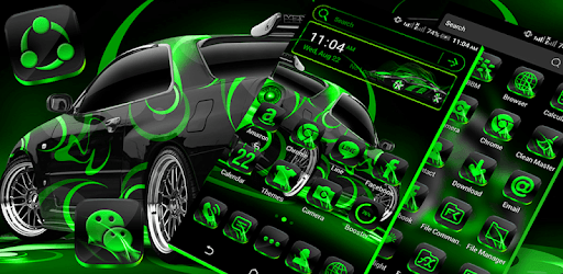 Neon Green Car Launcher Theme PC screenshot