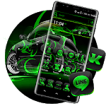 Neon Green Car Launcher Theme icon