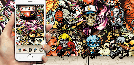 skull Street Graffiti theme PC screenshot