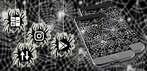 Spider Theme Black White Cobweb Full Of Cracks PC screenshot Spider Theme Black White Cobweb Full Of Cracks PC screenshot