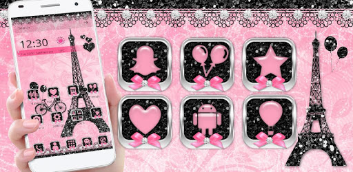 Rose Pink Paris Eiffel Tower Launcher Theme PC screenshot Rose Pink Paris Eiffel Tower Launcher Theme PC screenshot