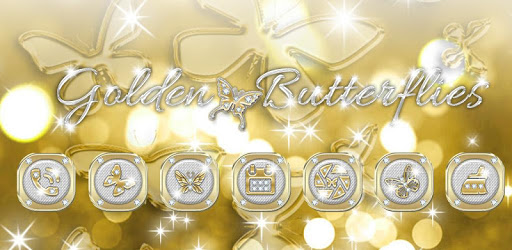 Butterflies Theme Gold Glitter Launcher PC screenshot