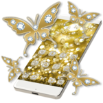 Butterflies Theme Gold Glitter Launcher for PC