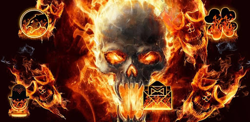 Cool Flame Skulls Theme Fire On Your Phone PC screenshot Cool Flame Skulls Theme Fire On Your Phone PC screenshot