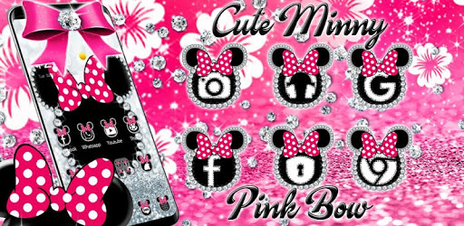 Cute minny pink Bow Silver Diamond Theme PC screenshot Cute minny pink Bow Silver Diamond Theme PC screenshot