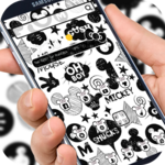 Cute Mouse Black & White Graffiti Theme 3d icon