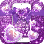 Purple Glitter Bowknot Luxury Theme for PC