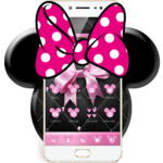 Pink Black Minny Bowknot Theme icon