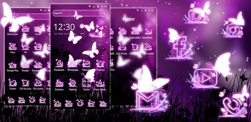 The Neon Butterfly 3D Theme PC screenshot