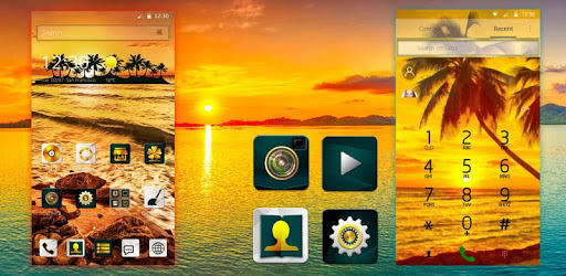 The Golden Coast Theme Setting Sun On the Sea PC screenshot