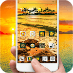 The Golden Coast Theme Setting Sun On the Sea for PC