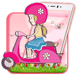 Salmon Pink Scooter Girl Theme for PC