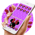 Pink Black Micky Sparkle Diamond Bowknot Theme for PC