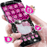 Pink Black Diamond Glitter Kitty Leopard Theme for PC Pink Black Diamond Glitter Kitty Leopard Theme for PC