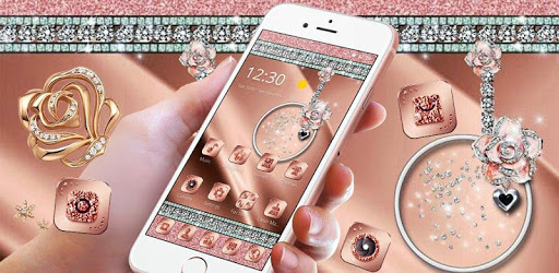 Rose Gold Silk Diamonds Luxury theme PC screenshot
