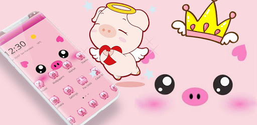 Pink Cute Piggy Cartoon Theme PC screenshot