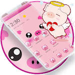 Pink Cute Piggy Cartoon Theme icon