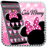 Pink Black Minny Bow Theme icon