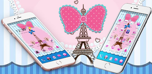 Pink Eiffel Tower Bowknot Lace Theme PC screenshot Pink Eiffel Tower Bowknot Lace Theme PC screenshot