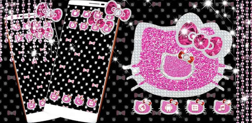 Pink Diamond Hello Kitty Bowknot tema Theme PC screenshot