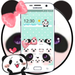 Green Cute Panda Bowknot Theme for PC Green Cute Panda Bowknot Theme for PC