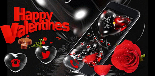 Black Red Love Rose Valentine Theme PC screenshot