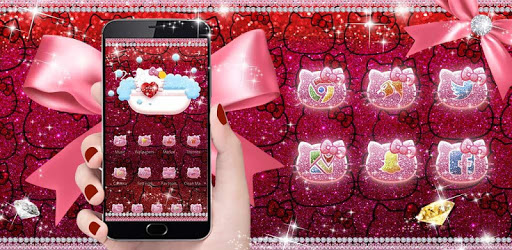 Pink hello Kitty Ruby Diamond  Bow tama Theme PC screenshot