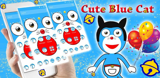 Blue Cute Cat Cartoon Theme PC screenshot Blue Cute Cat Cartoon Theme PC screenshot