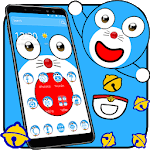Blue Cute Cat Cartoon Theme icon