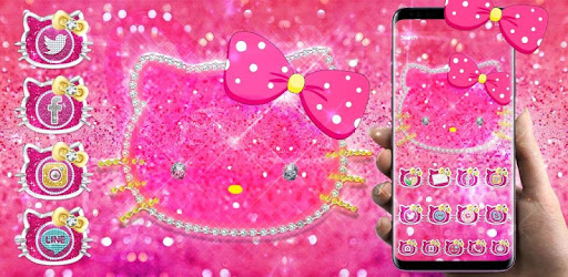 Lovely Pink Kitty Diamond Glitter Bowknot Theme PC screenshot Lovely Pink Kitty Diamond Glitter Bowknot Theme PC screenshot
