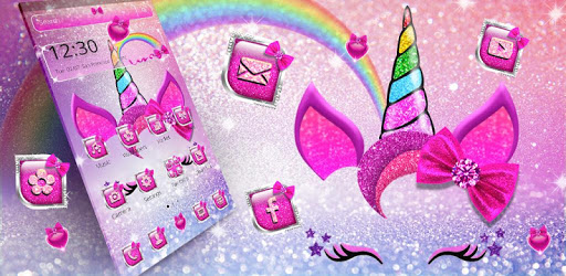 Girly Pink Unicorn Kitty Theme PC screenshot
