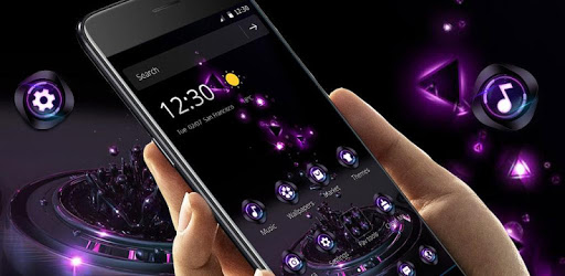 Violet Neon Tech Business Theme PC screenshot