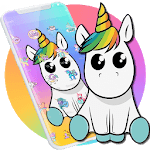 Cute Colorful Cartoon Unicorn Theme icon