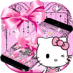 Pink Kitty Silken Bowknot Theme icon