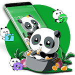 Cute Anime Green Panda Theme for PC