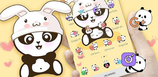 Yellow Cute Panda Bunny Theme PC screenshot
