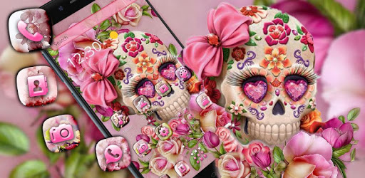 Salmon Floret Skull 2D Theme PC screenshot