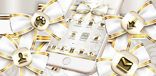 Extravagant Platinum Gold Bowknot Theme PC screenshot