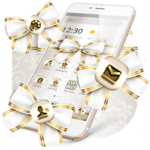 Extravagant Platinum Gold Bowknot Theme for PC