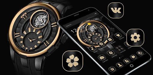 Gold Black Luxury Watch Theme PC screenshot