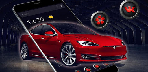 Red Luxury Electric Car Theme PC screenshot