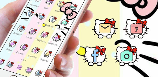 Cute Colorful Rainbow Kitty Bowknot Theme PC screenshot