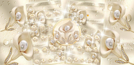 Silk Gold Flower Theme PC screenshot