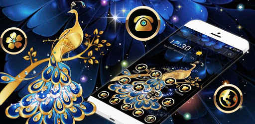 Gold Peacock Diamond Theme PC screenshot