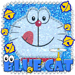 Kawaii Blue Cat Diamond Theme icon
