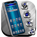 Blue Silver Metal Launcher Theme icon